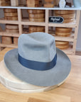 LEIFUR Adventure FEDORA | RABBIT DELUXE WESTERN FELT | ASH GRAY COLOR | SIZE 60, US 7 1/2