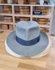 LEIFUR Adventure FEDORA | RABBIT DELUXE WESTERN FELT | ASH GRAY COLOR | SIZE 60, US 7 1/2