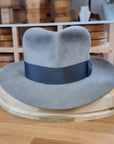 LEIFUR Adventure FEDORA | RABBIT DELUXE WESTERN FELT | ASH GRAY COLOR | SIZE 60, US 7 1/2