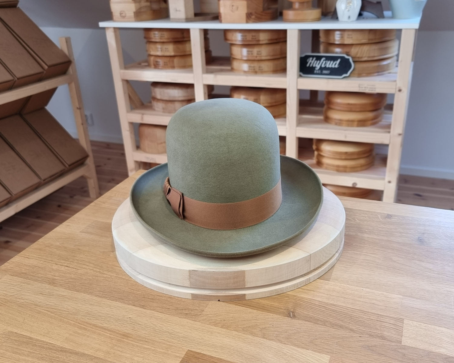 WESTERN UPCYCLE | 3X BEAVER | SAGE GREEN COLOR | SIZE 58, US 7 1/4