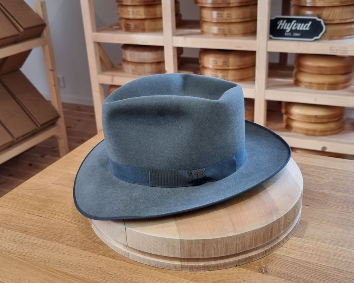 PLAYBOY FEDORA | BEAVER HUNDRED | EMERALD GRAY COLOR | SIZE 57, US 7 1/8