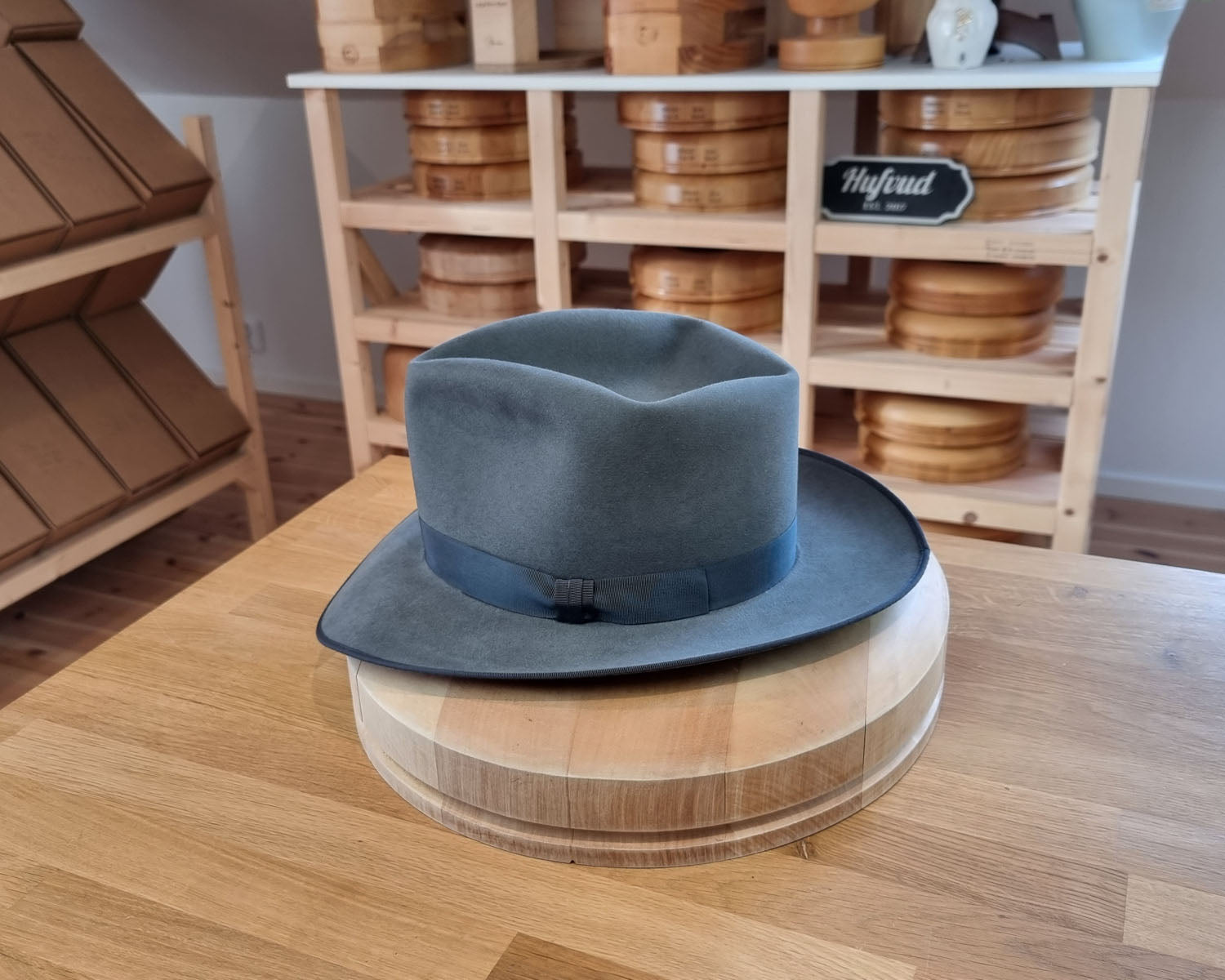 PLAYBOY FEDORA | BEAVER HUNDRED | EMERALD GRAY COLOR | SIZE 57, US 7 1/8