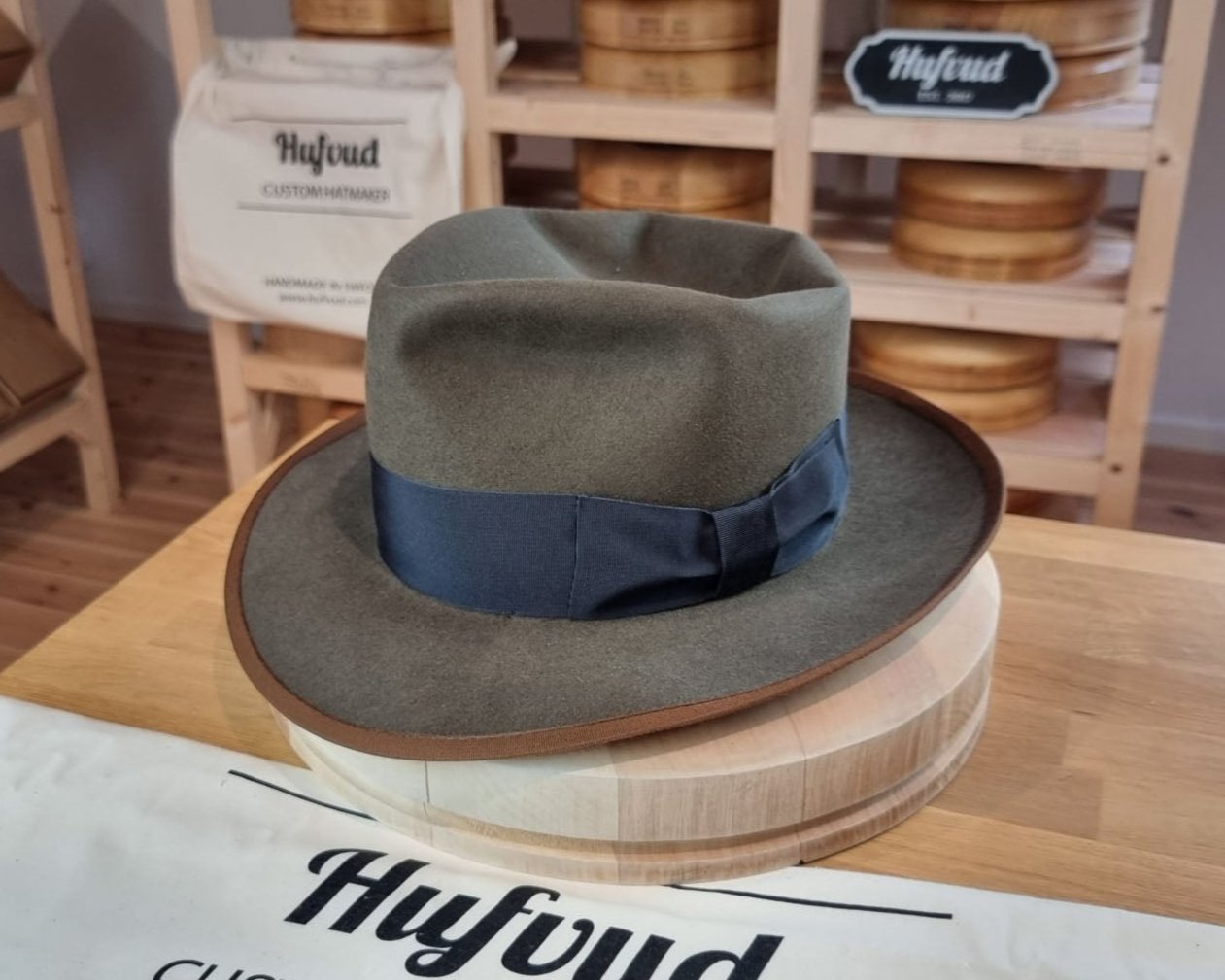 WHIPPET FEDORA | BEAVER FIFTY | OLIVE GREEN COLOR | SIZE 60, US 7 1/2