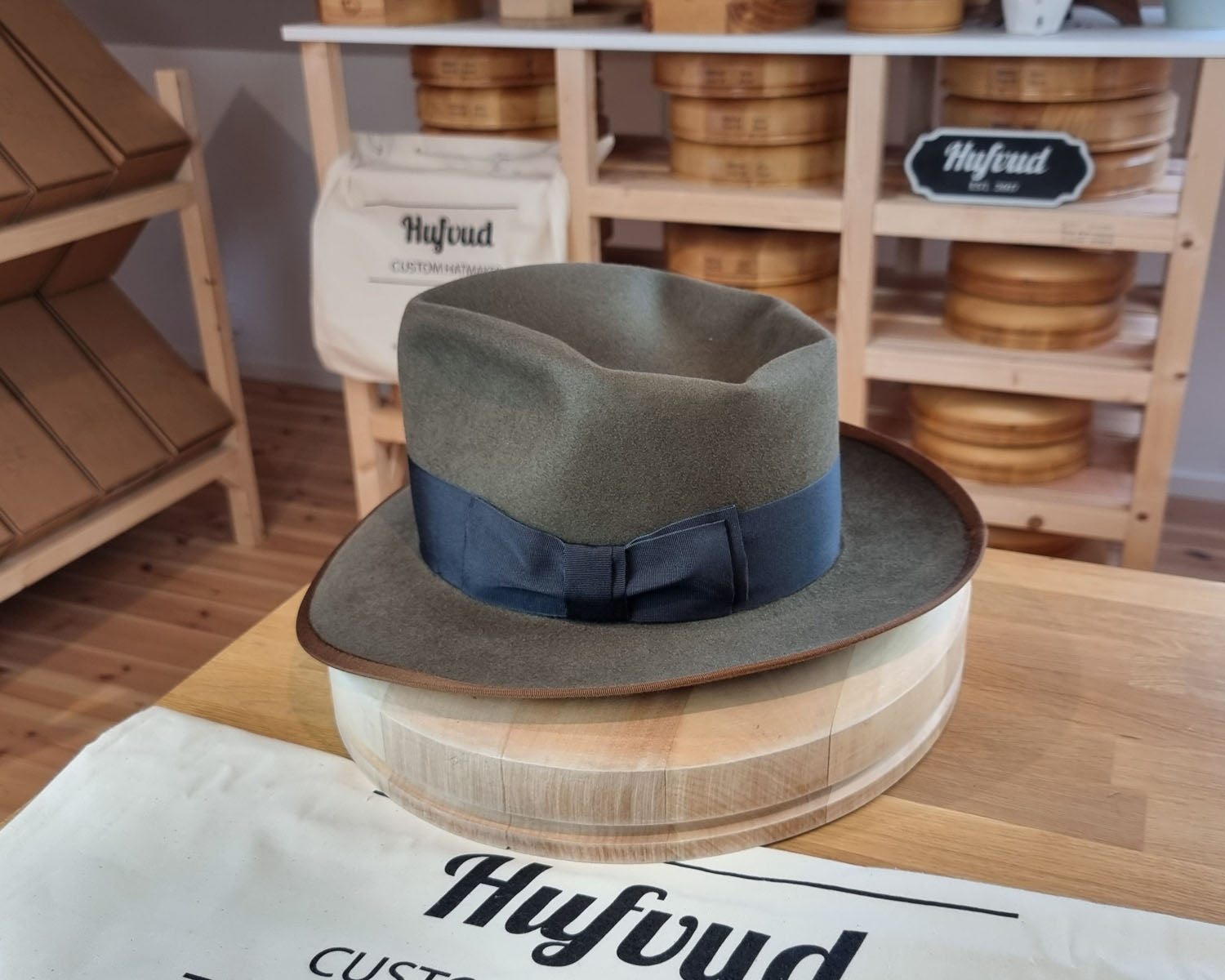 WHIPPET FEDORA | BEAVER FIFTY | OLIVE GREEN COLOR | SIZE 60, US 7 1/2