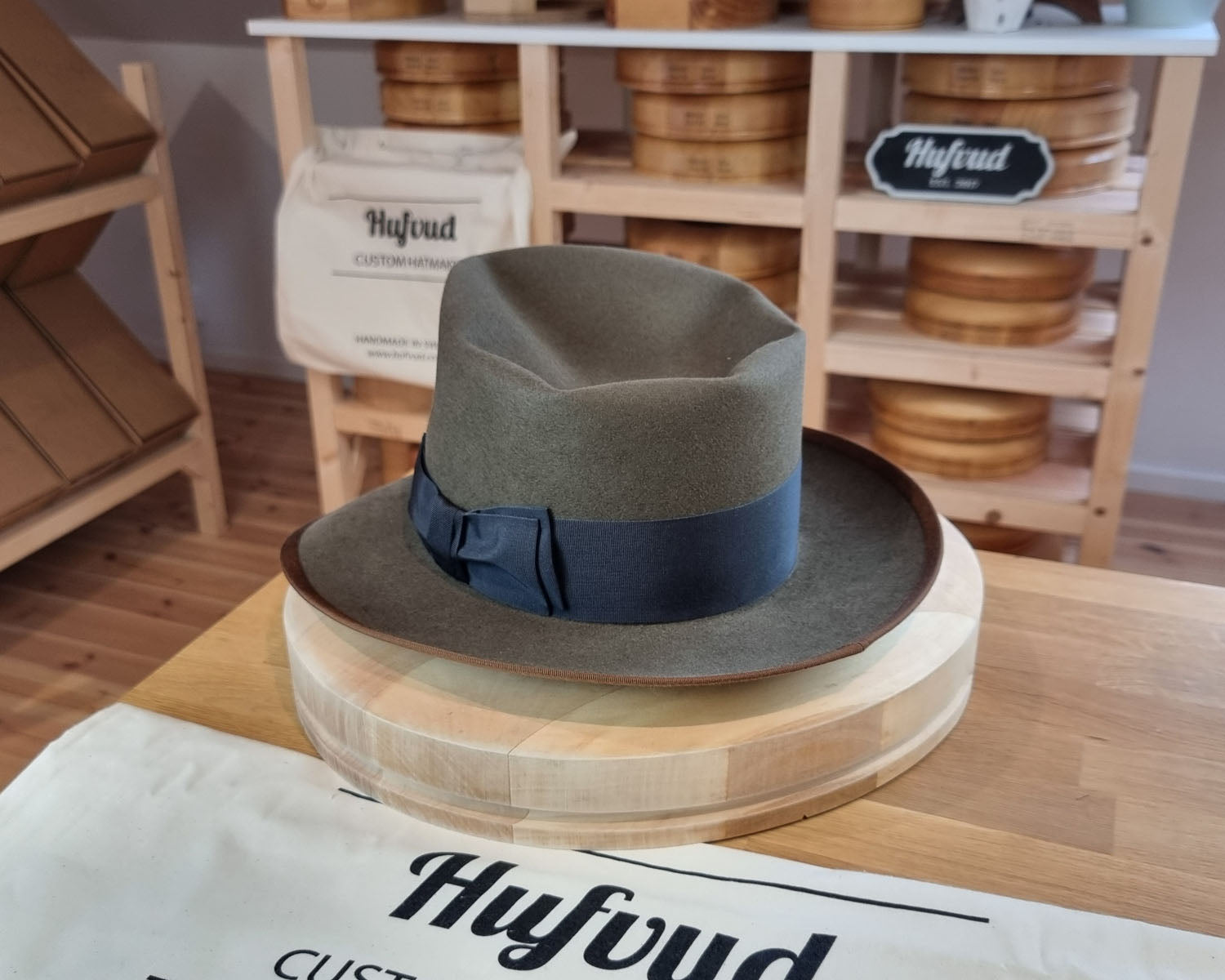 WHIPPET FEDORA | BEAVER FIFTY | OLIVE GREEN COLOR | SIZE 60, US 7 1/2