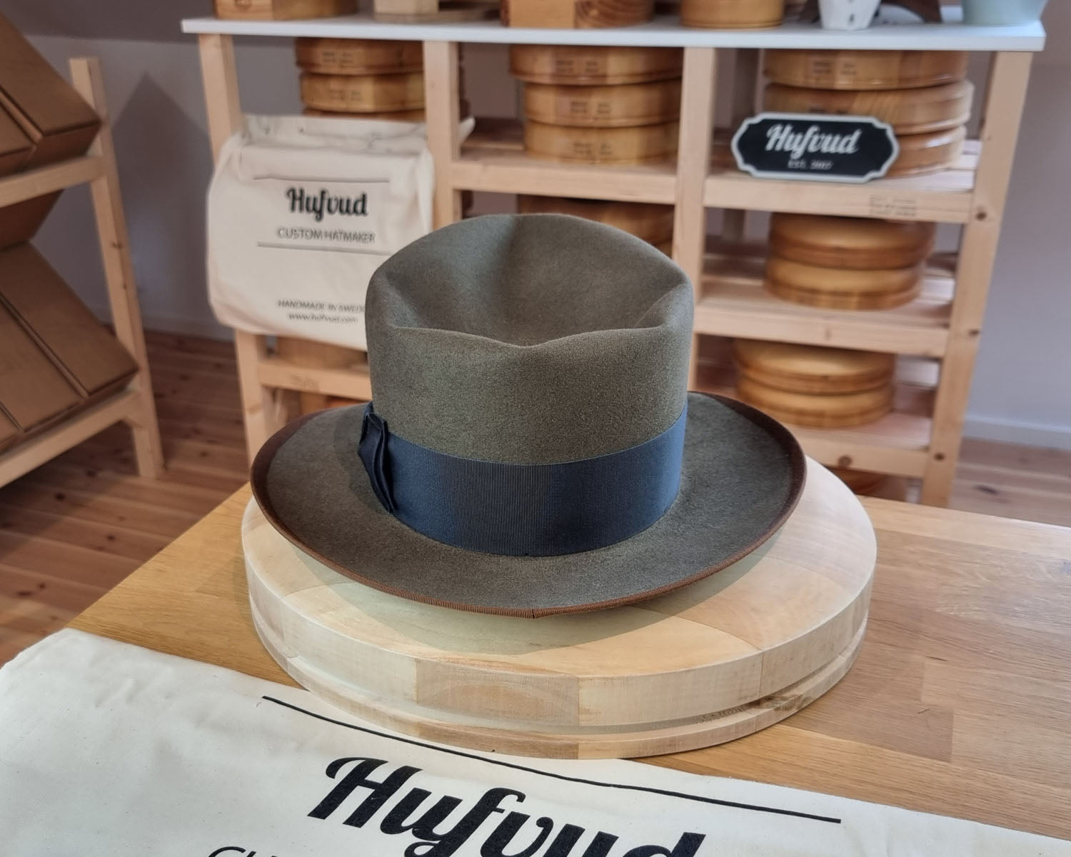 WHIPPET FEDORA | BEAVER FIFTY | OLIVE GREEN COLOR | SIZE 60, US 7 1/2