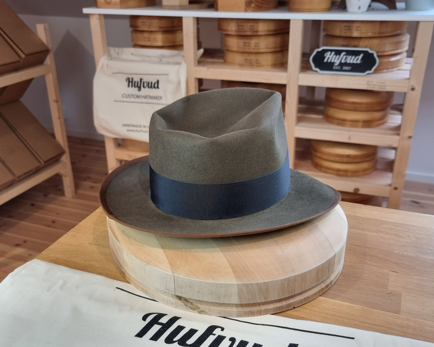 WHIPPET FEDORA | BEAVER FIFTY | OLIVE GREEN COLOR | SIZE 60, US 7 1/2