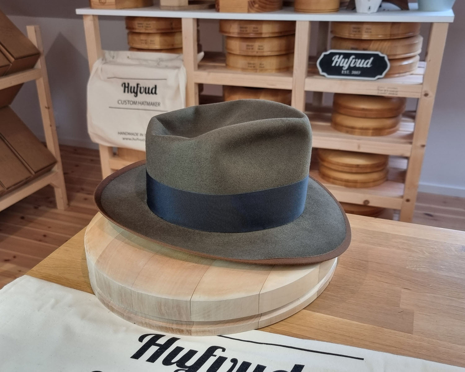 WHIPPET FEDORA | BEAVER FIFTY | OLIVE GREEN COLOR | SIZE 60, US 7 1/2