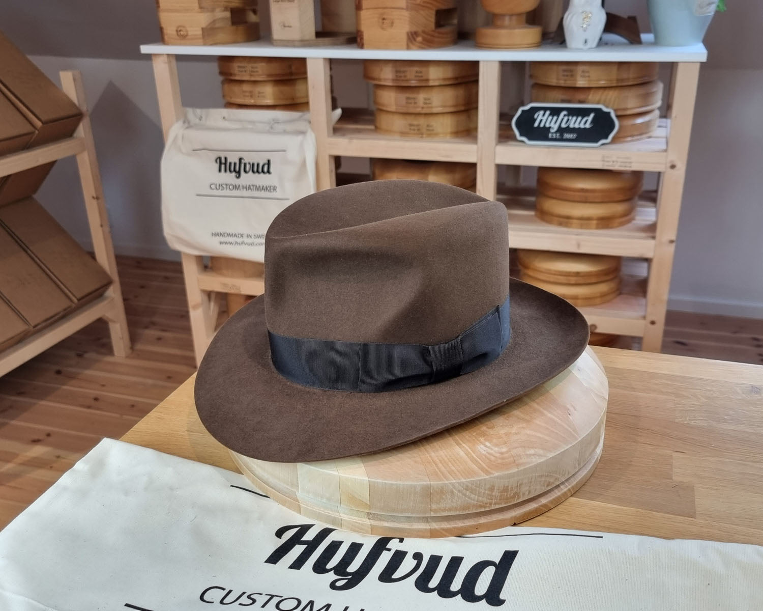 LEIFUR Lucky FEDORA | BEAVER HUNDRED | SABLE BROWN | SIZE 60, US 7 1/2