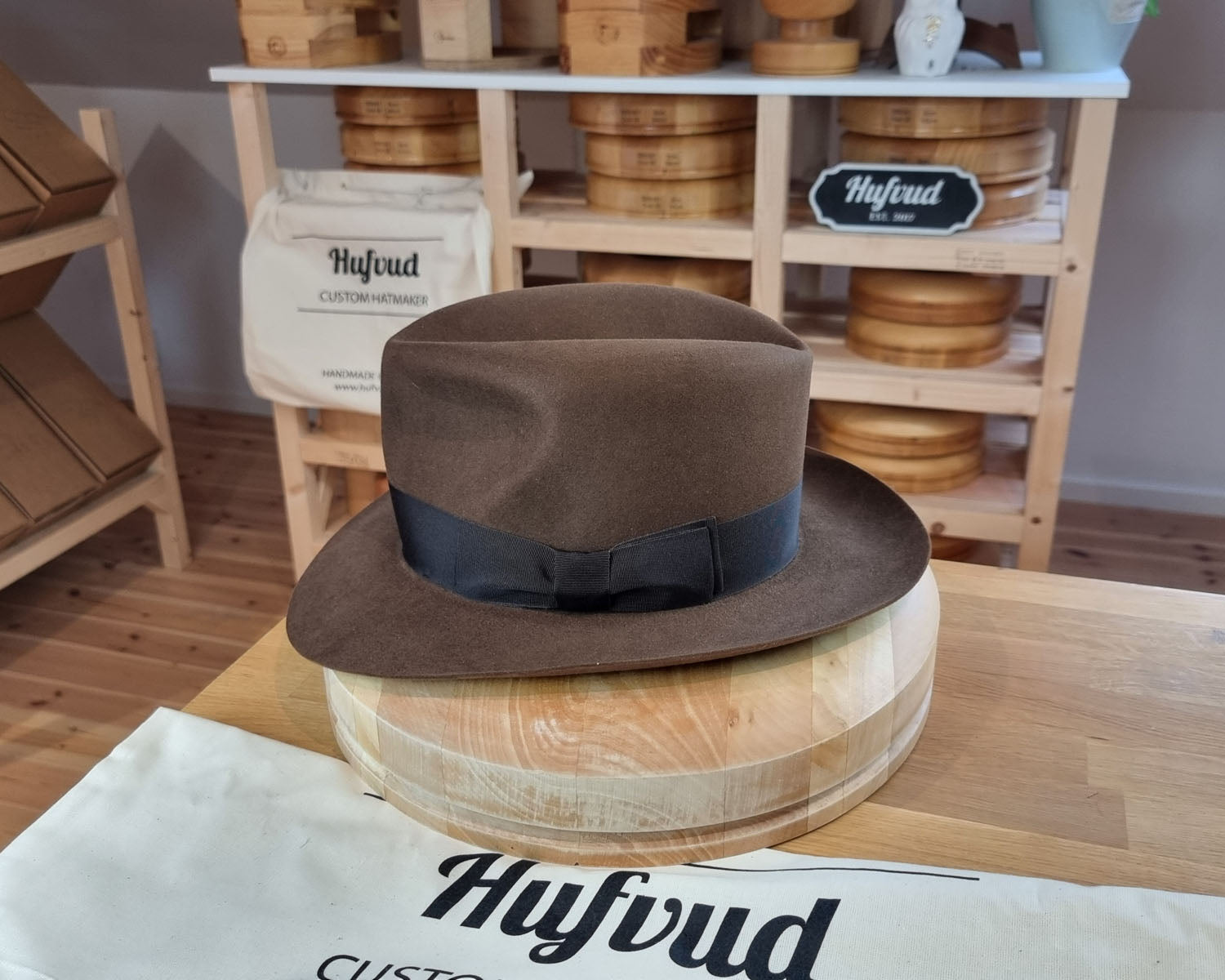 LEIFUR Lucky FEDORA | BEAVER HUNDRED | SABLE BROWN | SIZE 60, US 7 1/2