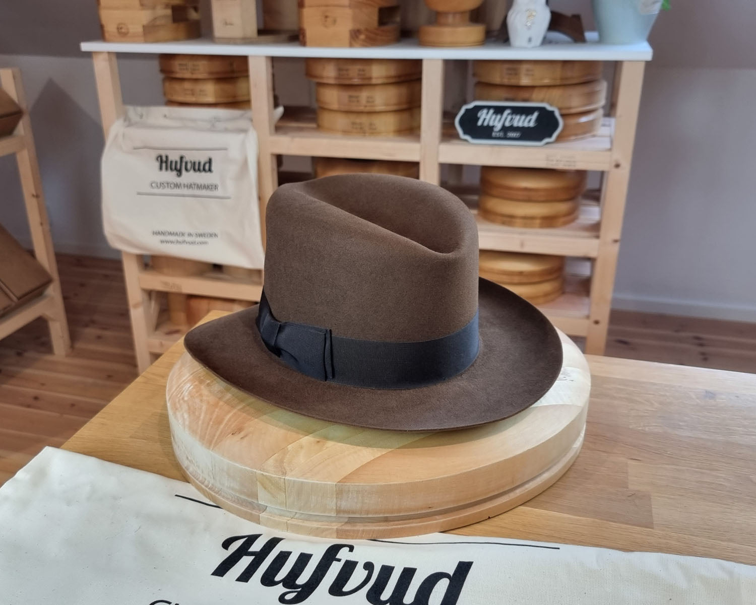 LEIFUR Lucky FEDORA | BEAVER HUNDRED | SABLE BROWN | SIZE 60, US 7 1/2
