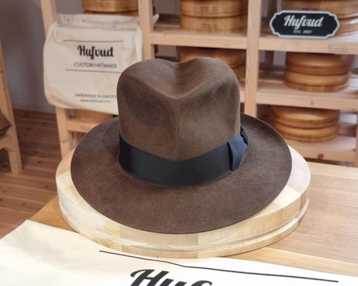 LEIFUR Lucky FEDORA | BEAVER FIFTY | SABLE BROWN | SIZE 59, US 7 3/8