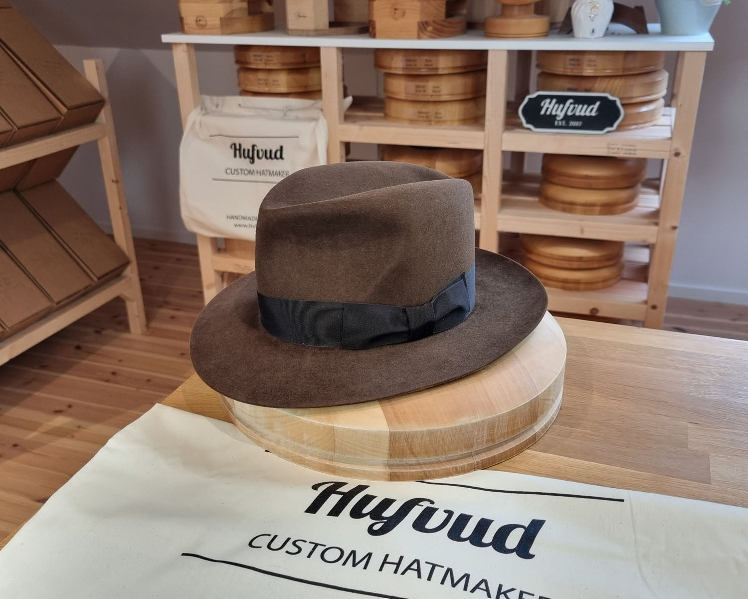 LEIFUR Lucky FEDORA | BEAVER FIFTY | SABLE BROWN | SIZE 59, US 7 3/8