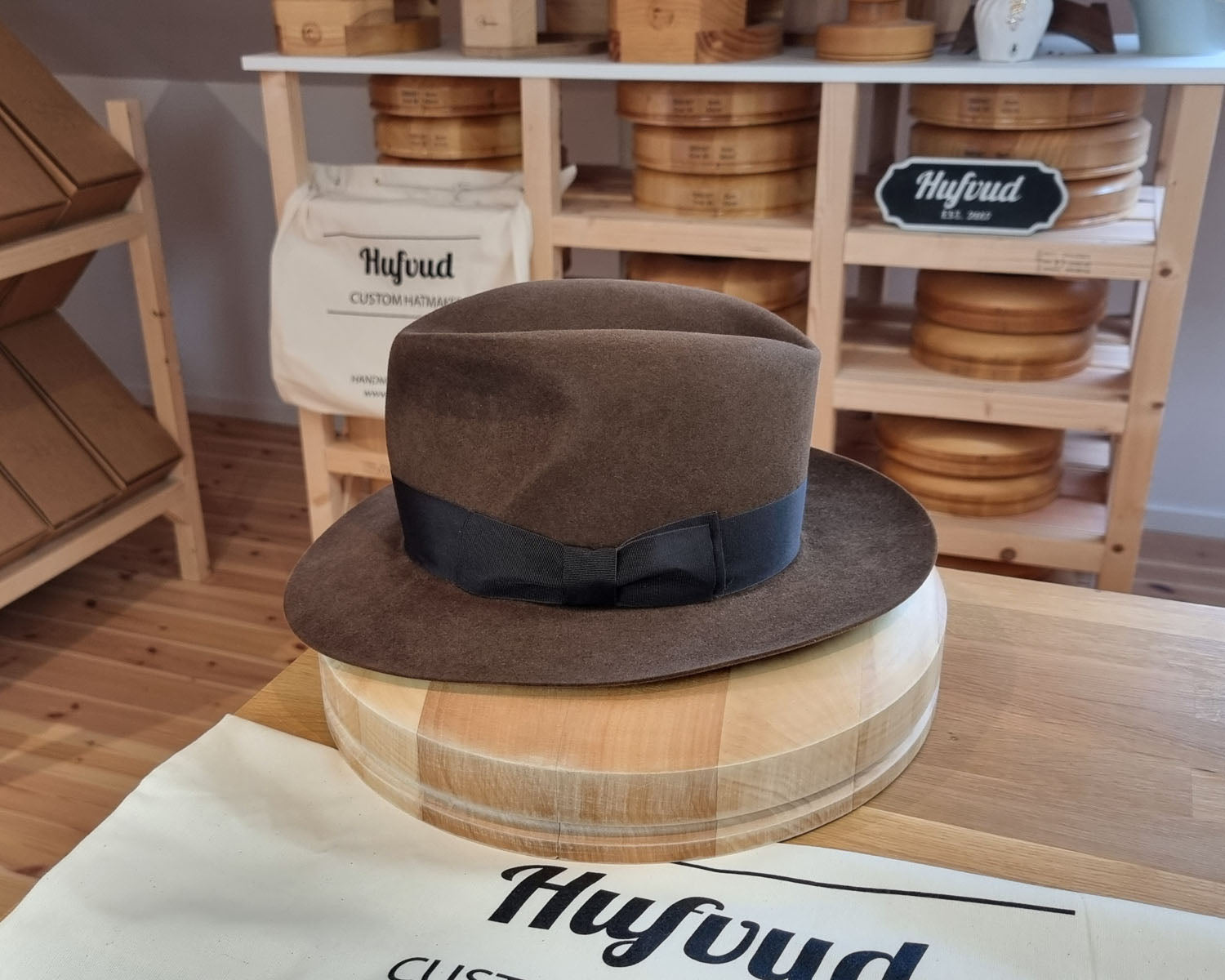 LEIFUR Lucky FEDORA | BEAVER FIFTY | SABLE BROWN | SIZE 59, US 7 3/8