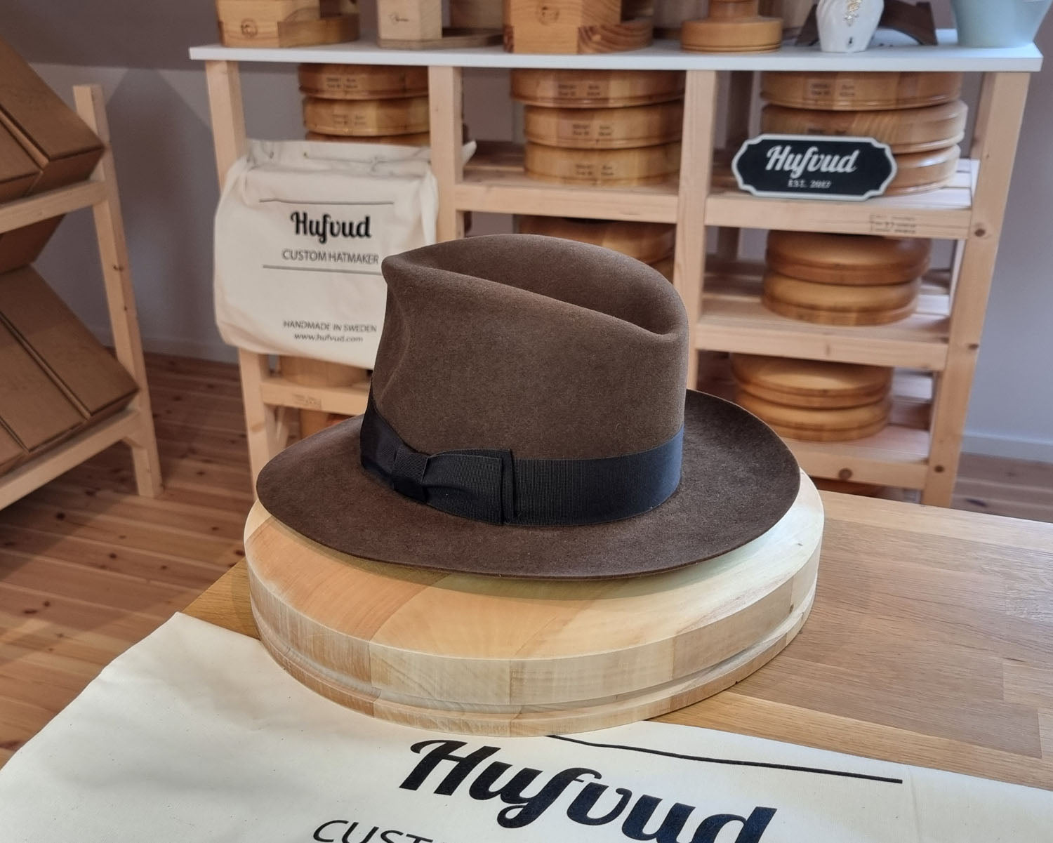 LEIFUR Lucky FEDORA | BEAVER FIFTY | SABLE BROWN | SIZE 59, US 7 3/8