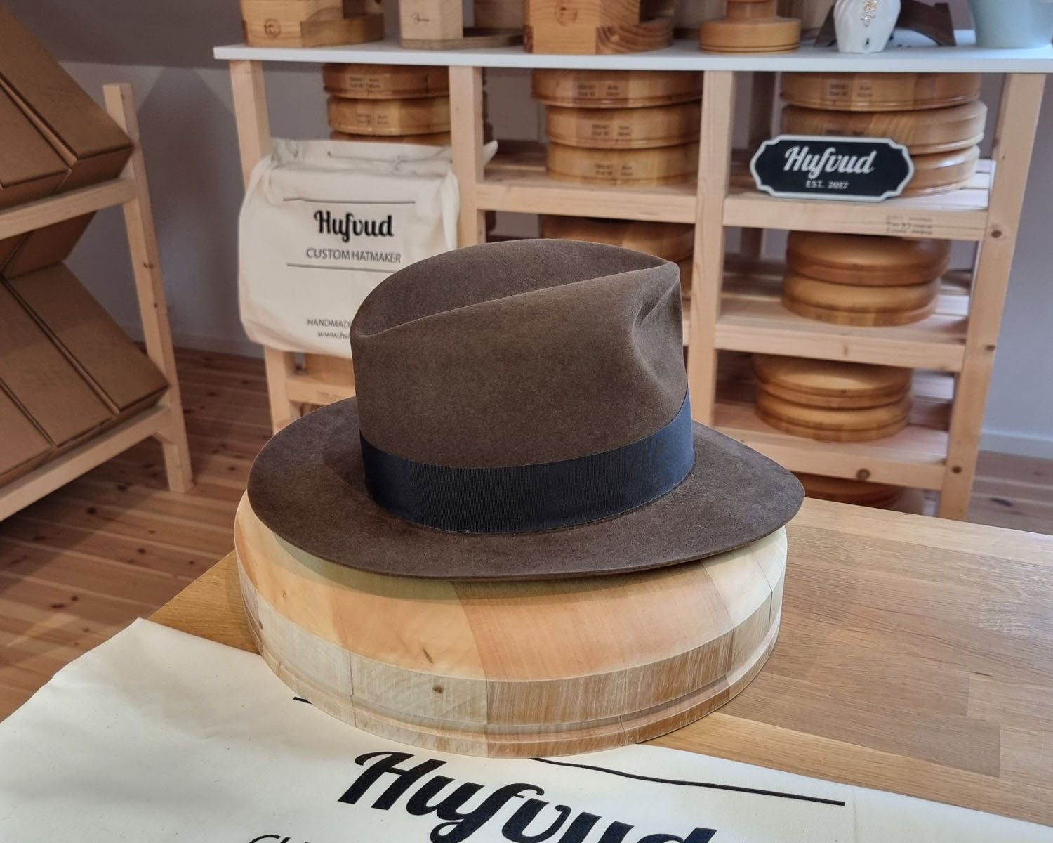 LEIFUR Lucky FEDORA | BEAVER FIFTY | SABLE BROWN | SIZE 59, US 7 3/8