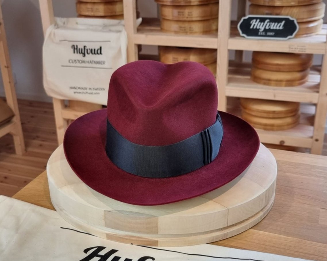 FLOKI FEDORA | RABBIT & HARE DELUXE FELT | BURGUNDY COLOR | SIZE 59, US 7 3/8