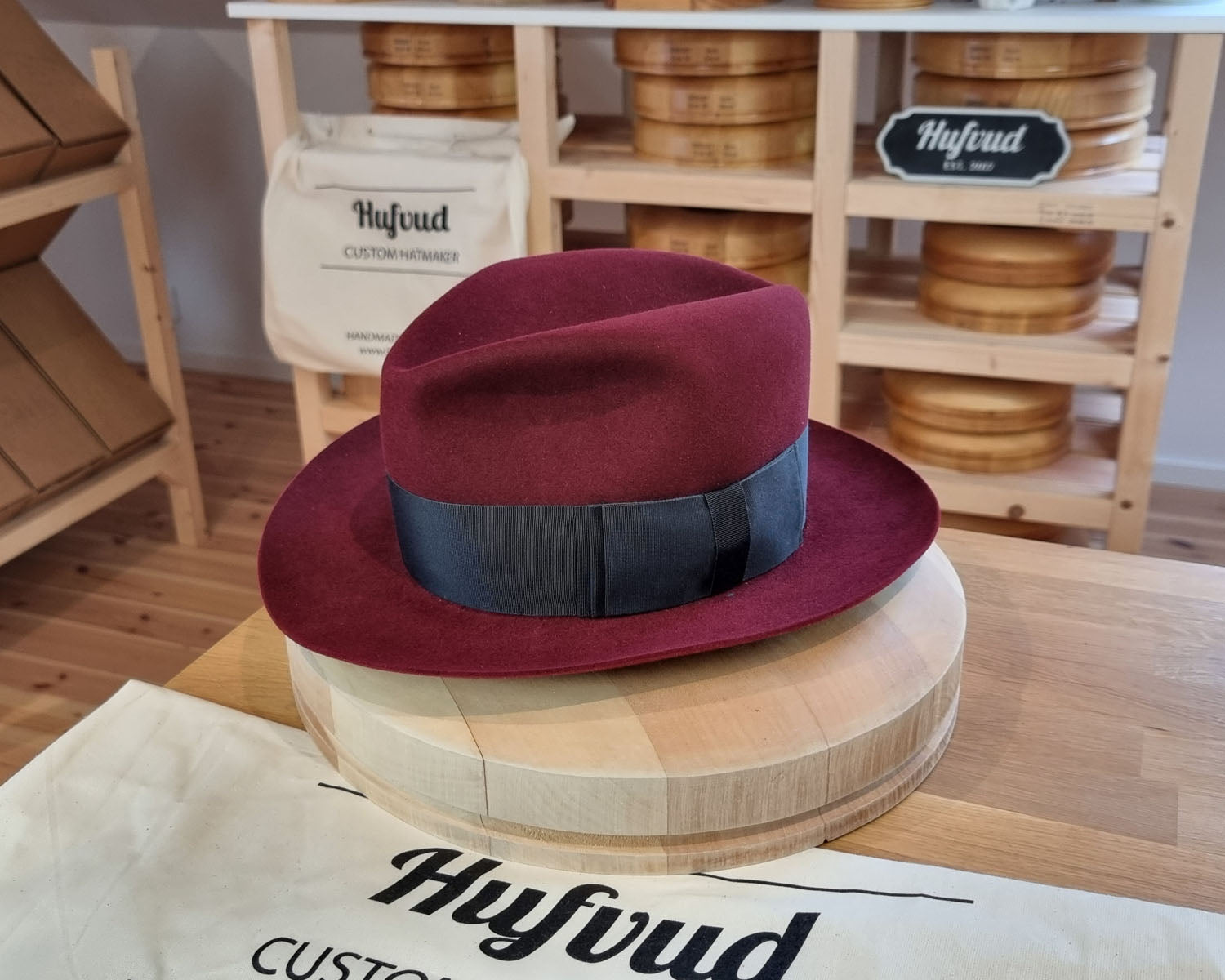 FLOKI FEDORA | RABBIT & HARE DELUXE FELT | BURGUNDY COLOR | SIZE 59, US 7 3/8