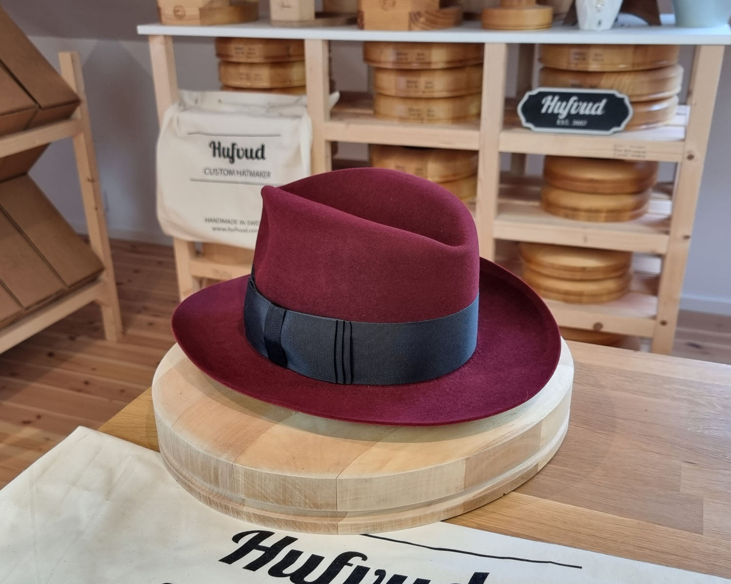 FLOKI FEDORA | RABBIT & HARE DELUXE FELT | BURGUNDY COLOR | SIZE 59, US 7 3/8
