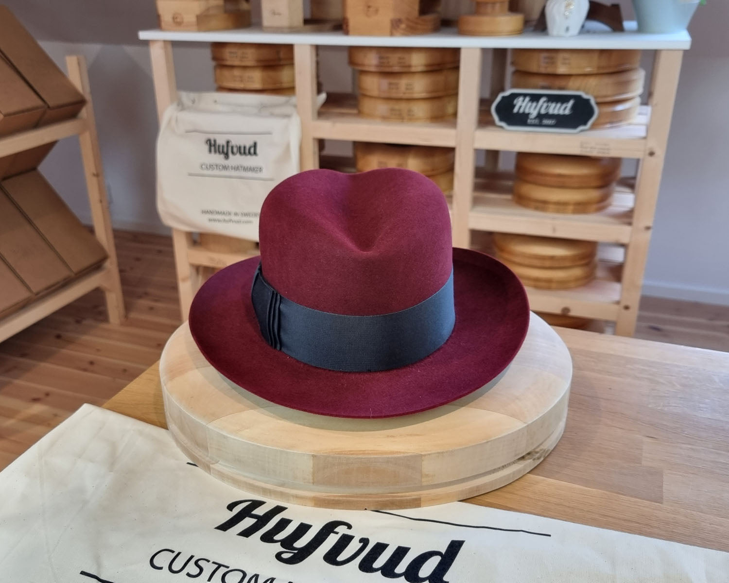 FLOKI FEDORA | RABBIT & HARE DELUXE FELT | BURGUNDY COLOR | SIZE 59, US 7 3/8