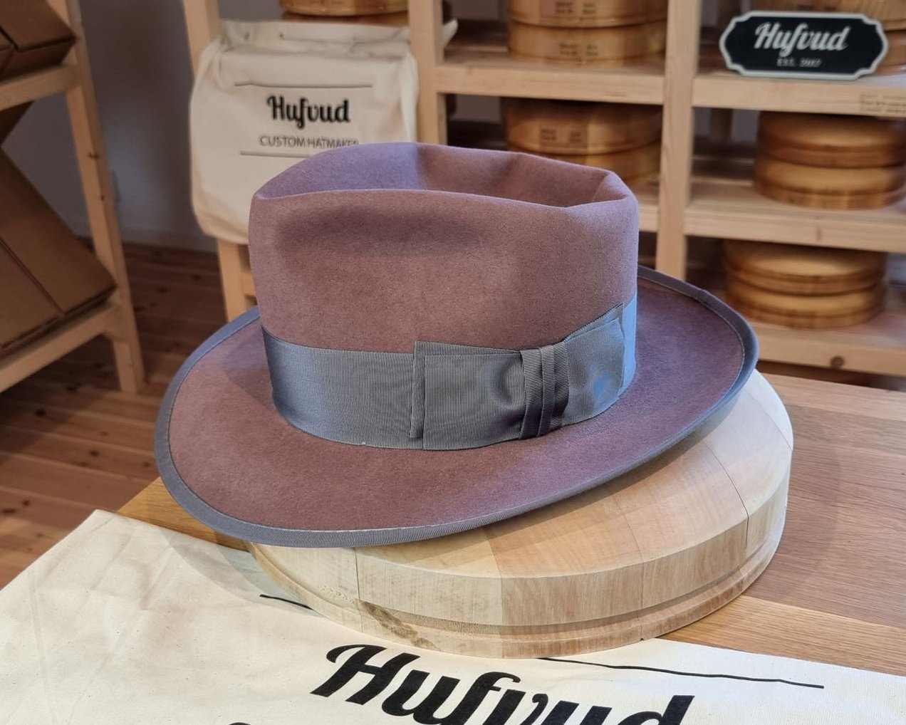 WHIPPET FEDORA | BEAVER FIFTY | DUSTY ROSE COLOR | SIZE 61, US 7 5/8