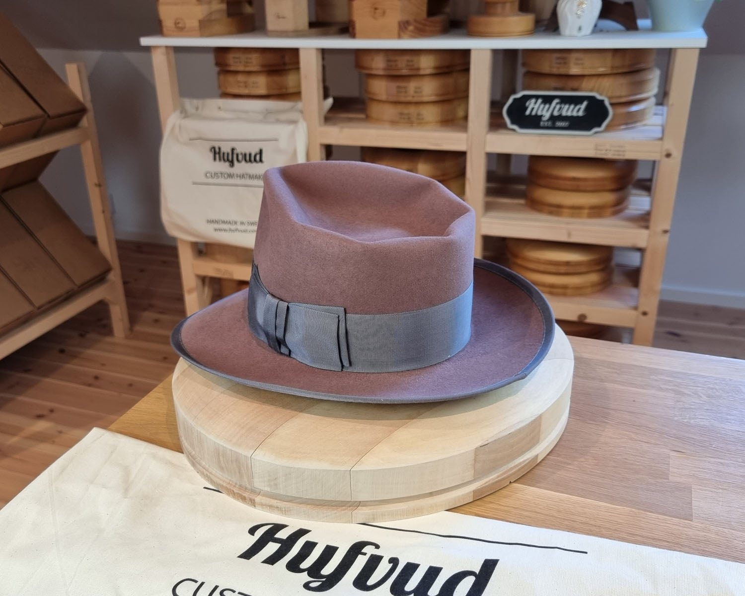WHIPPET FEDORA | BEAVER FIFTY | DUSTY ROSE COLOR | SIZE 61, US 7 5/8