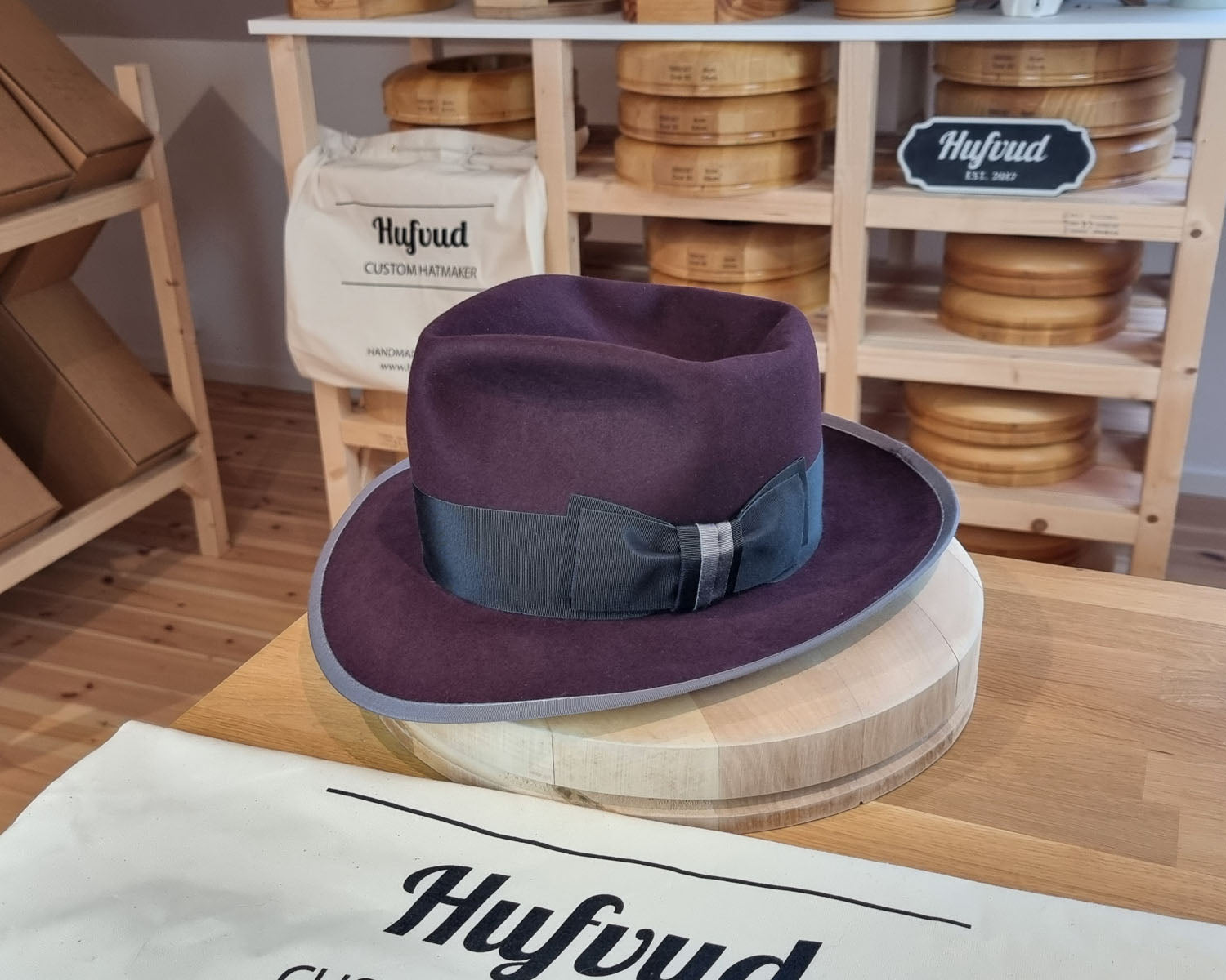WHIPPET FEDORA | LIMITED EDITION | BEAVER HUNDRED | PLUM COLOR | SIZE 60, US 7 1/2