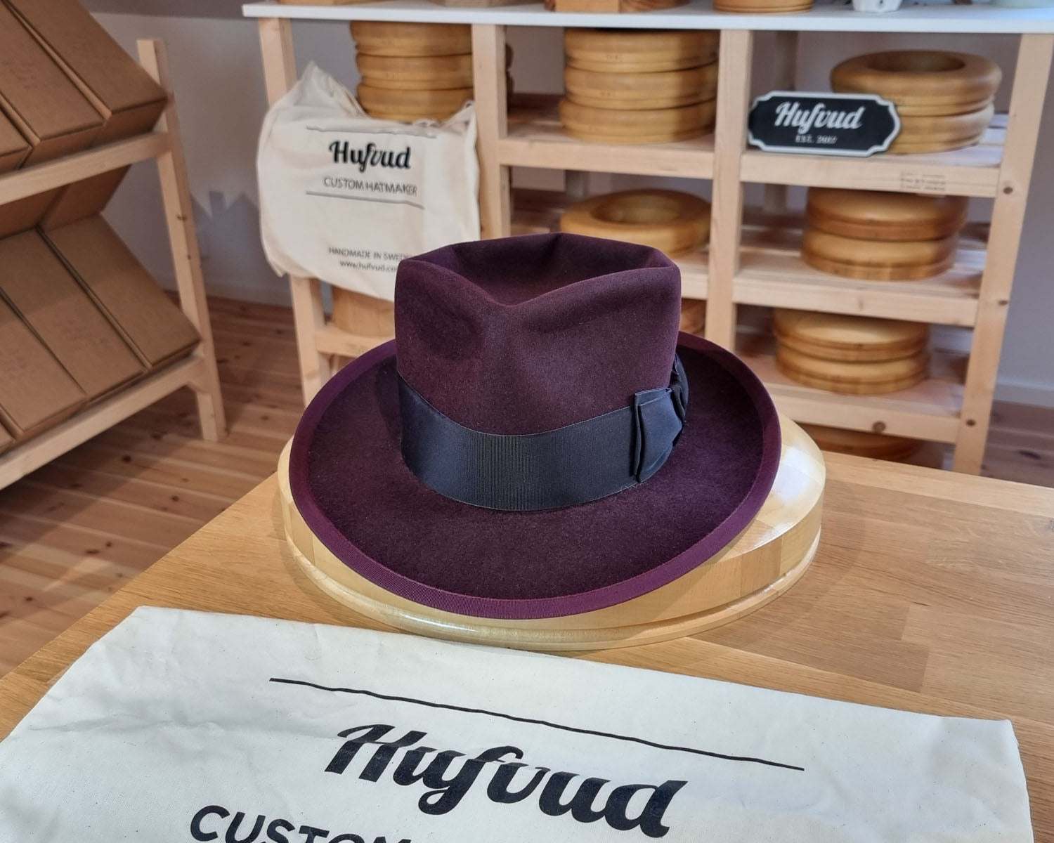WHIPPET FEDORA | RABBIT & HARE DELUXE BLEND | PLUM COLOR | SIZE 60, US 7 1/2