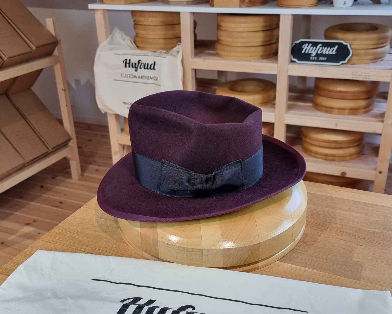 WHIPPET FEDORA | RABBIT & HARE DELUXE BLEND | PLUM COLOR | SIZE 60, US 7 1/2