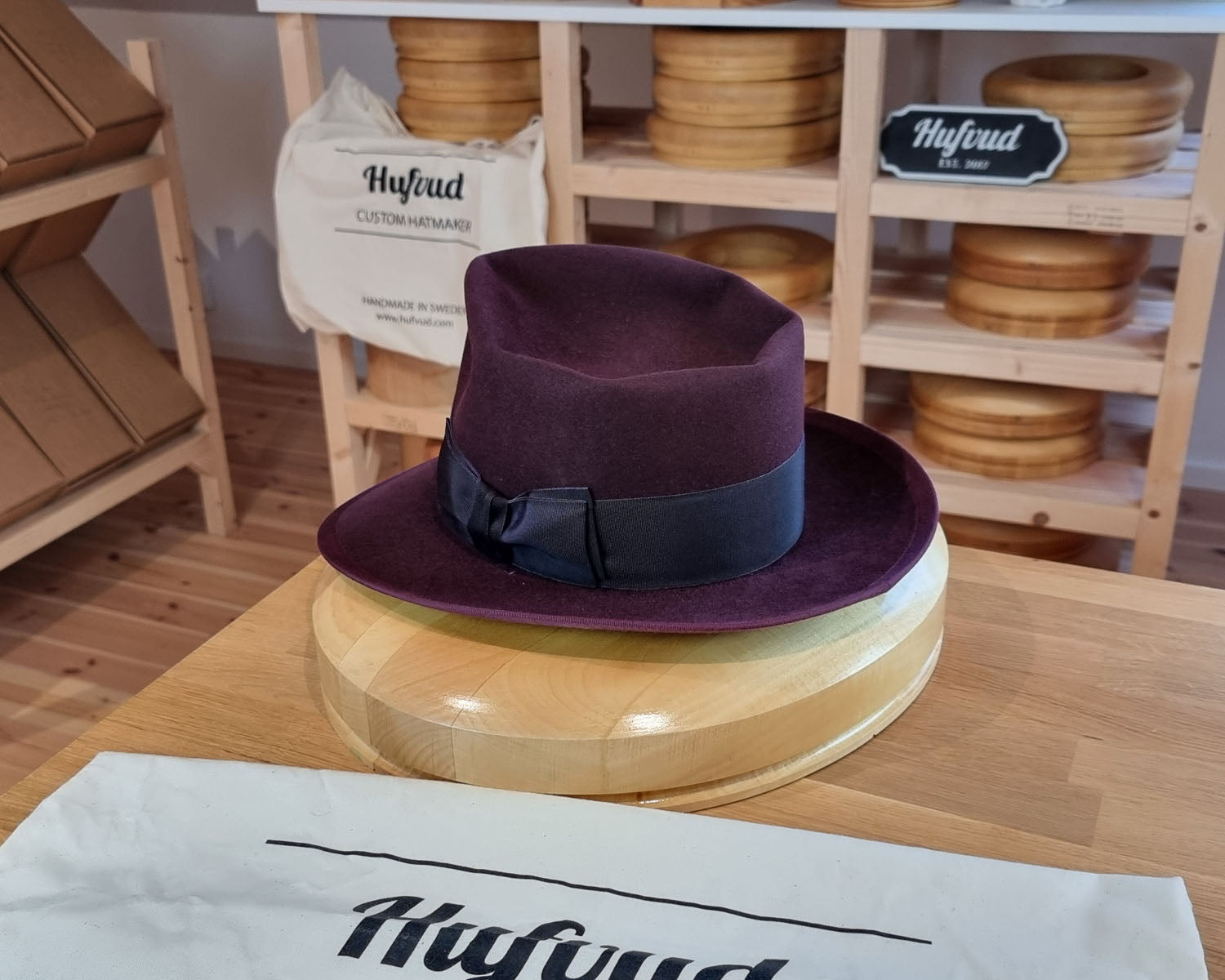 WHIPPET FEDORA | RABBIT & HARE DELUXE BLEND | PLUM COLOR | SIZE 60, US 7 1/2