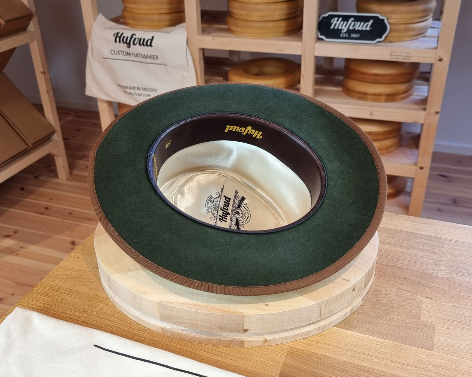 WHIPPET FEDORA | 100X NUTRIA | MOSS GREEN COLOR | SIZE 59, US 7 3/8