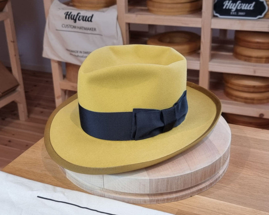 WHIPPET FEDORA | RABBIT & HARE DELUXE BLEND | SUNSHINE COLOR | SIZE 59, US 7 3/8