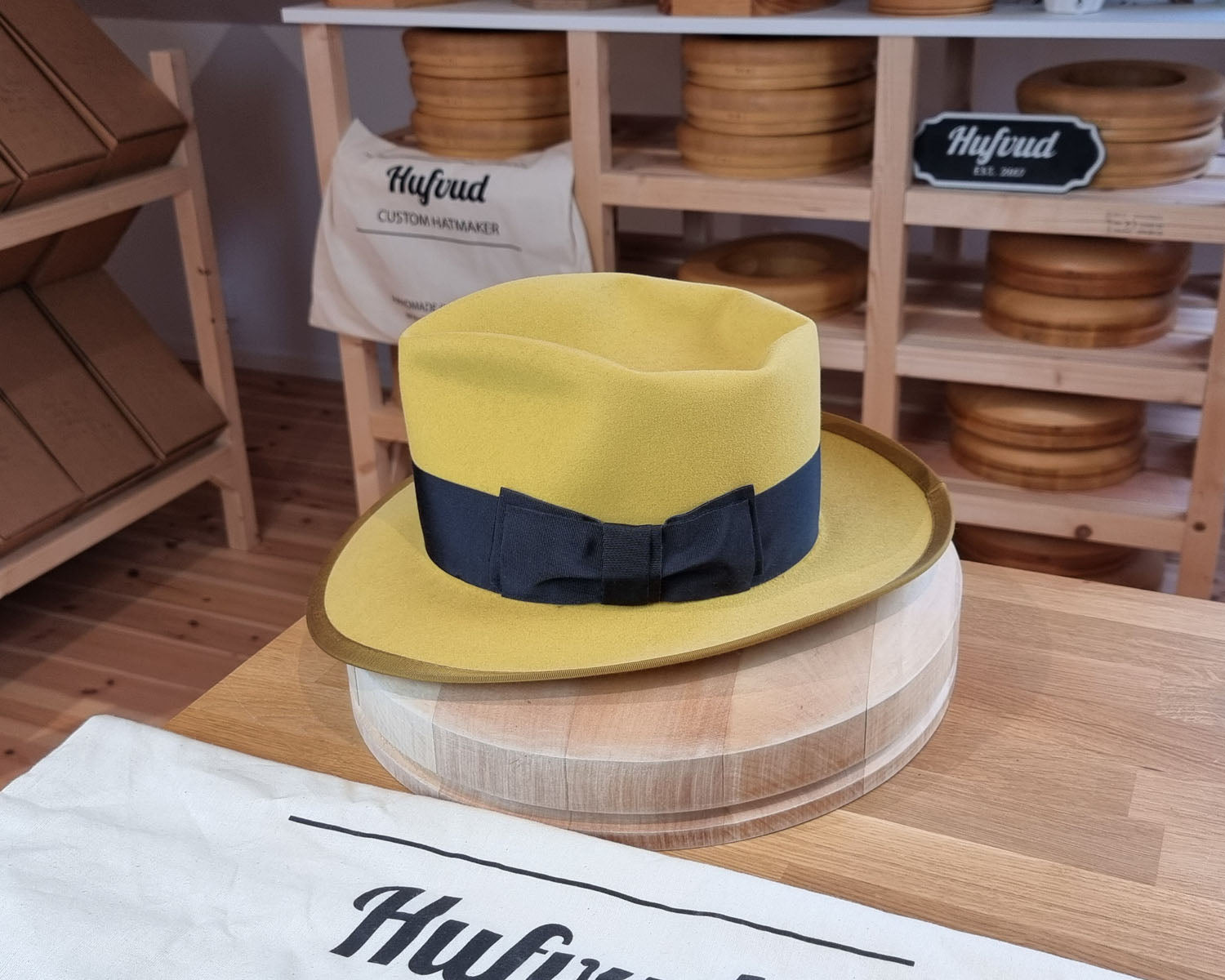 WHIPPET FEDORA | RABBIT & HARE DELUXE BLEND | SUNSHINE COLOR | SIZE 59, US 7 3/8