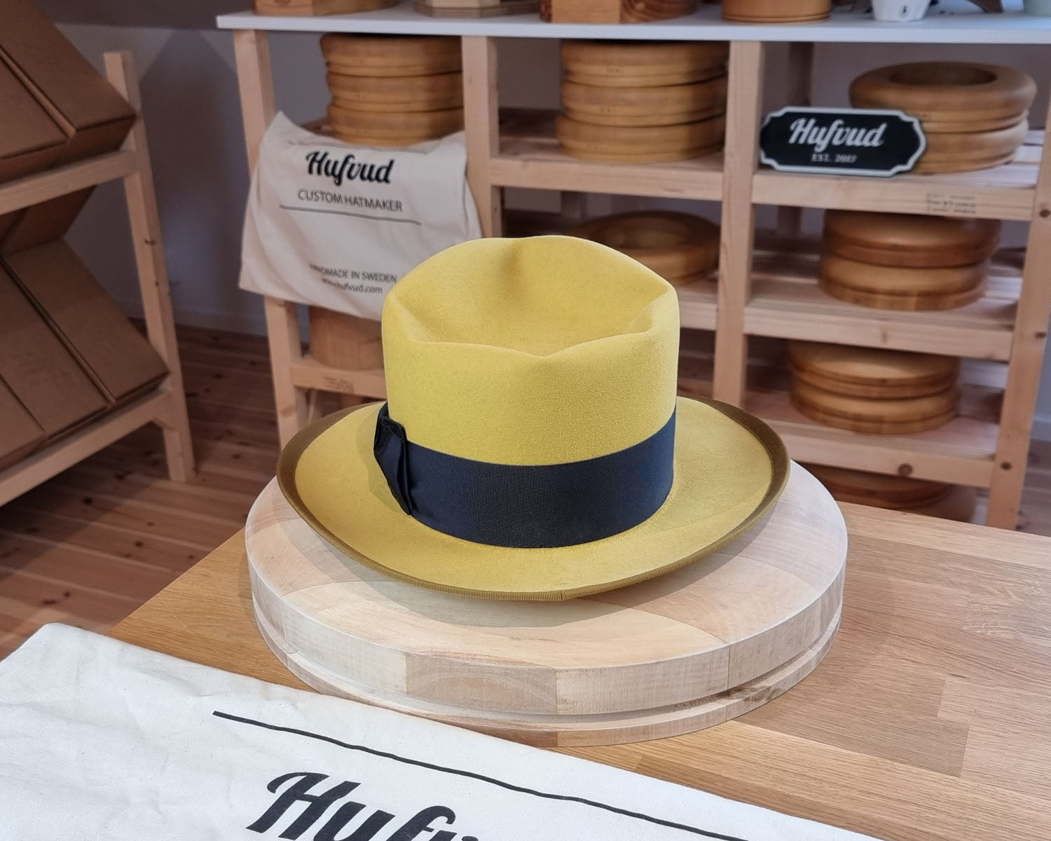 WHIPPET FEDORA | RABBIT & HARE DELUXE BLEND | SUNSHINE COLOR | SIZE 59, US 7 3/8