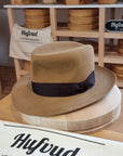 LEIFUR Lucky FEDORA | NUTRIA | CAMEL COLOR | SIZE 59, US 7 3/8
