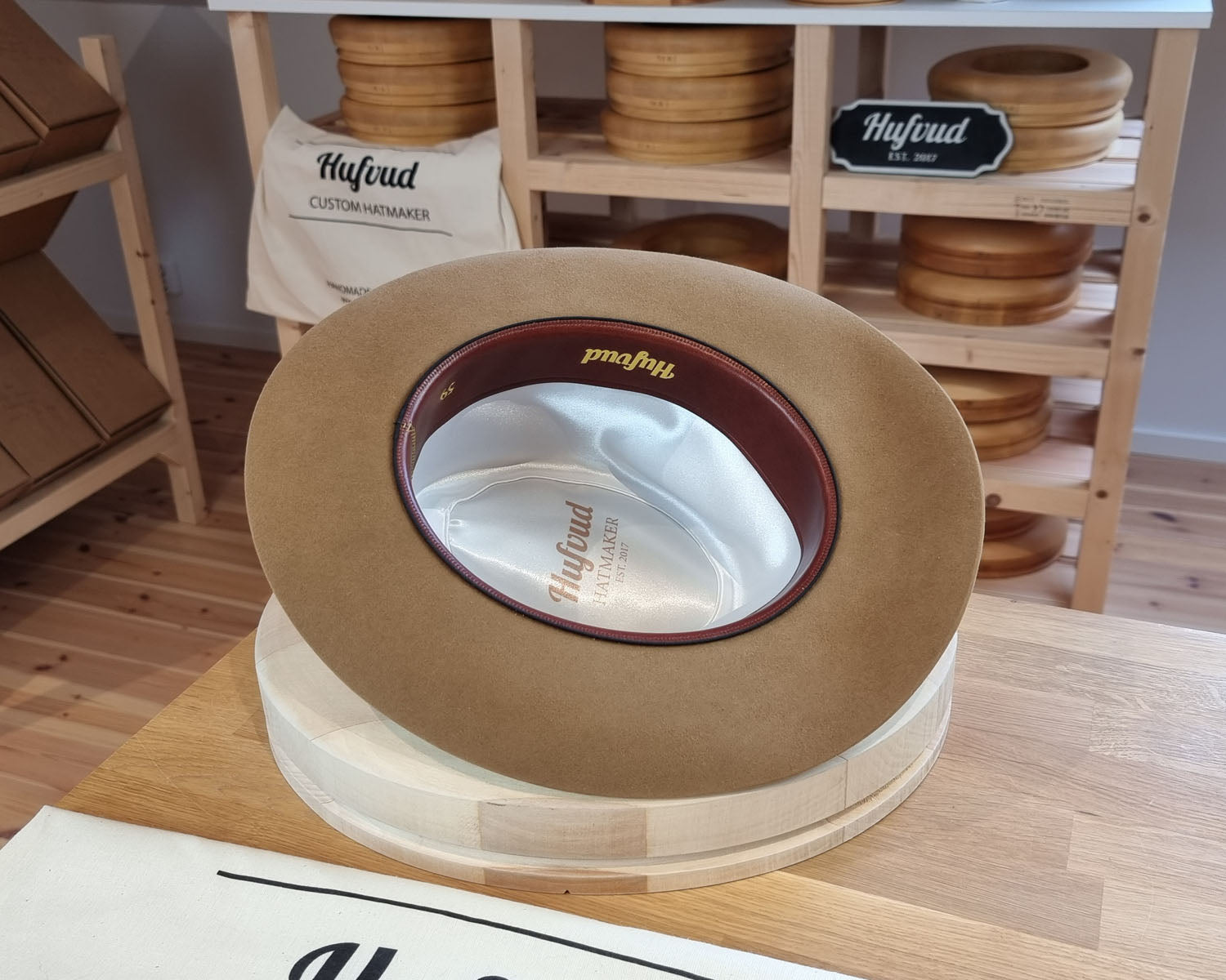 LEIFUR Lucky FEDORA | NUTRIA | CAMEL COLOR | SIZE 59, US 7 3/8