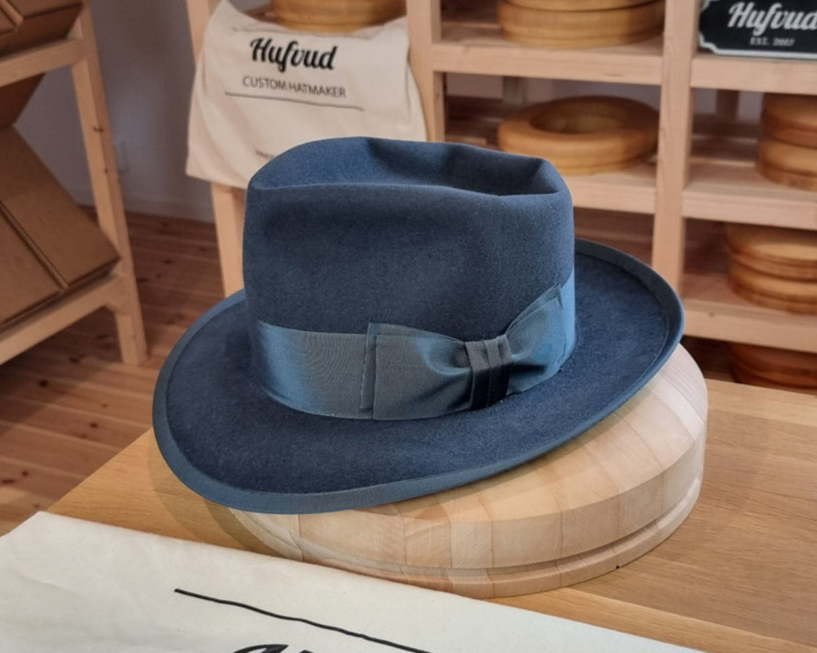 WHIPPET FEDORA | RABBIT & HARE DELUXE BLEND | OCEAN COLOR | SIZE 58, US 7 1/4
