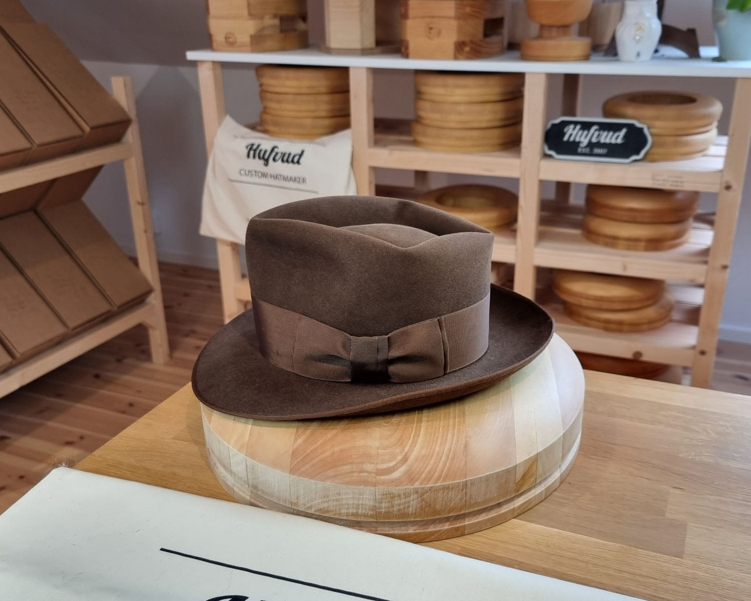 BOGART Maltese Falcon Crease FEDORA | SABLE BROWN COLOR | 30X BEAVER BLEND | SIZE 56, US 7