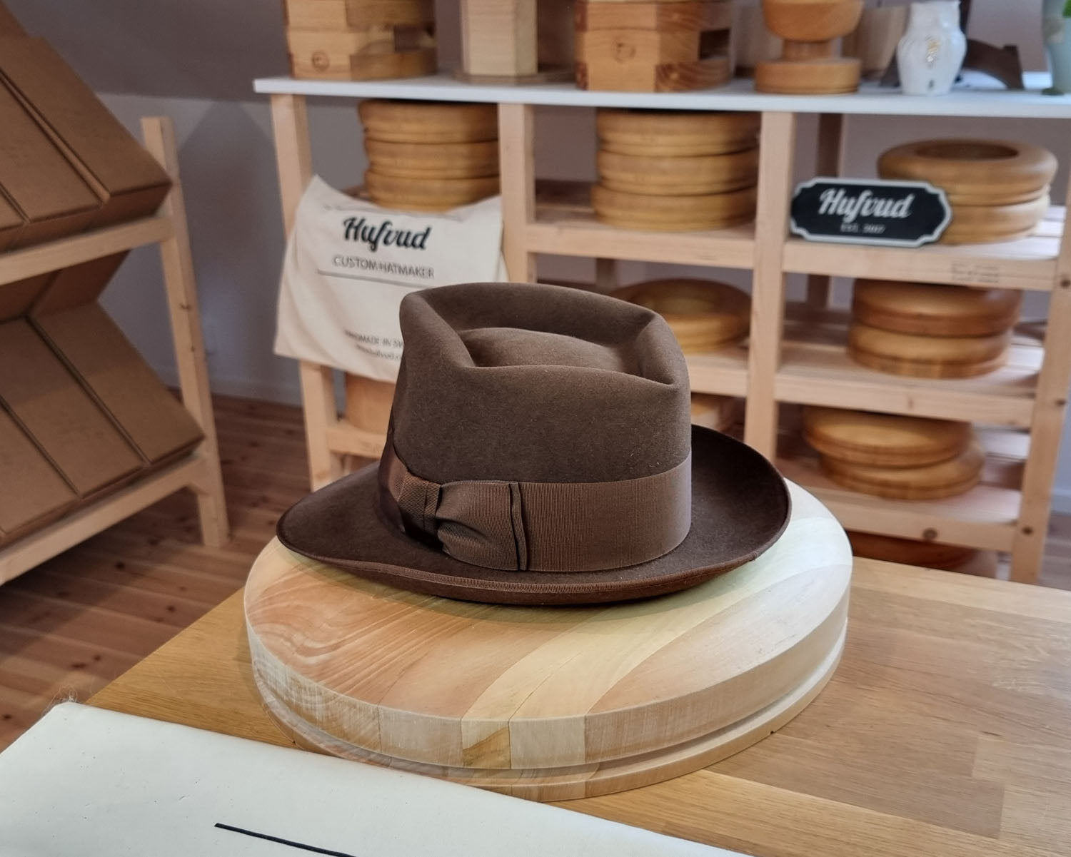 BOGART Maltese Falcon Crease FEDORA | SABLE BROWN COLOR | 30X BEAVER BLEND | SIZE 56, US 7