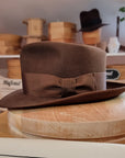BOGART Maltese Falcon Crease FEDORA | SABLE BROWN COLOR | 30X BEAVER BLEND | SIZE 56, US 7