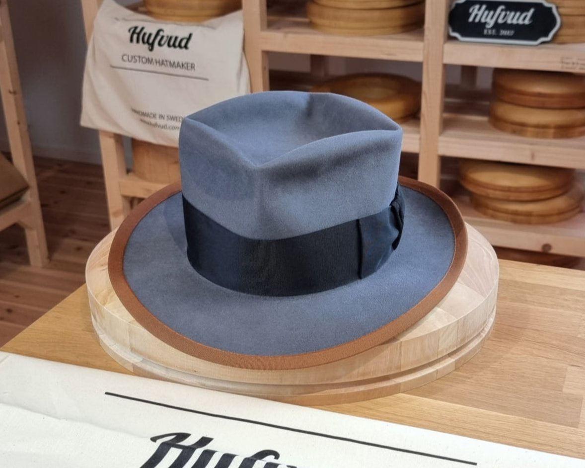 FOUR POINT CROWN FEDORA | BEAVER HUNDRED | LIMITED EDITION GRAY COLOR | SIZE 61, US 7 5/8
