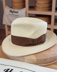 CAGNEY FEDORA | HAND WOVEN ECUADORIAN STRAW | NATURAL COLOR | SIZE 58, US 7 1/4