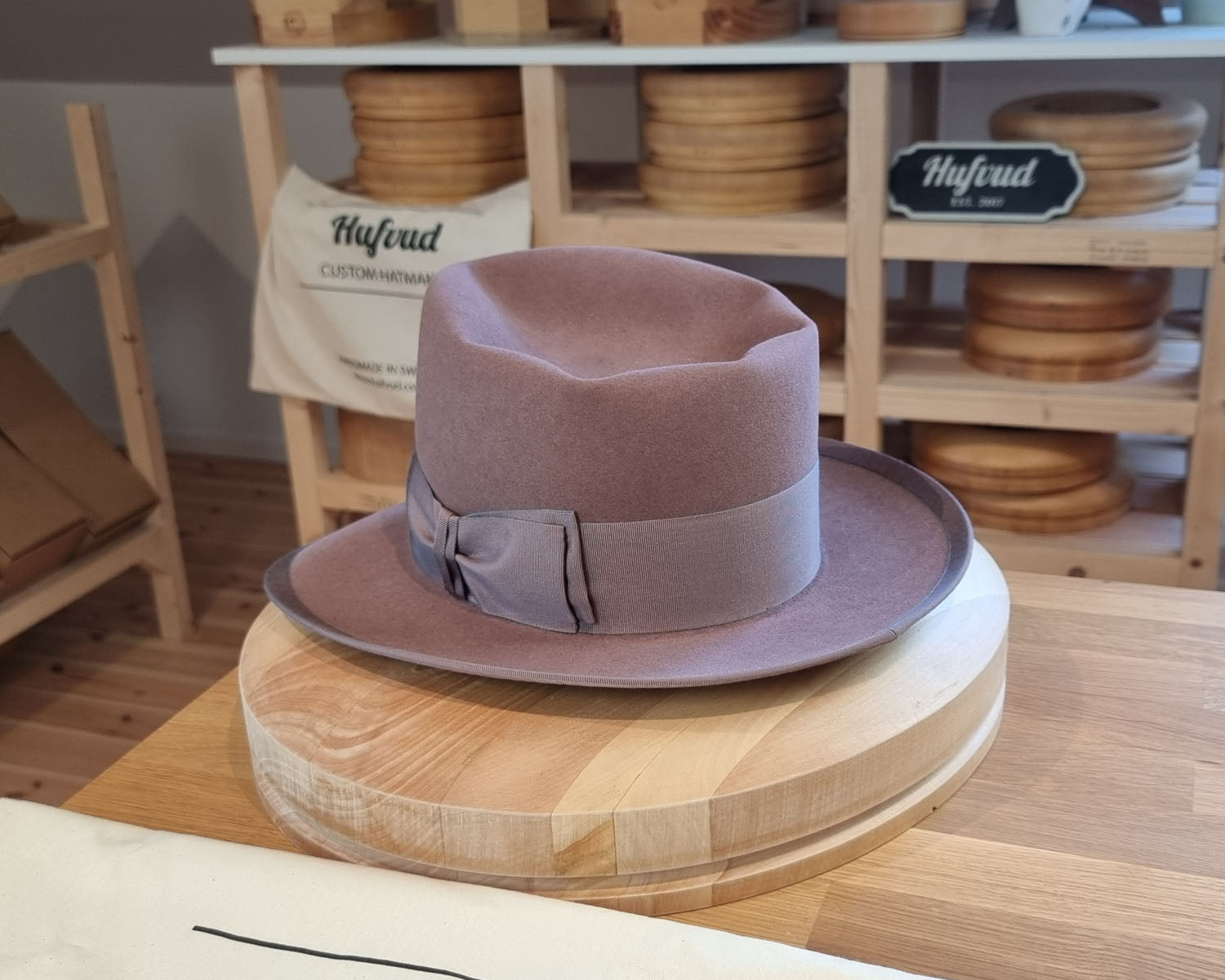 WHIPPET FEDORA | BEAVER FIFTY | DUSTY ROSE COLOR | SIZE 59, US 7 3/8