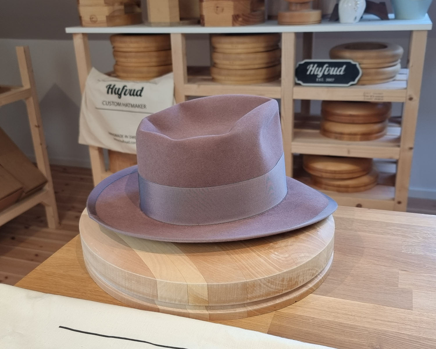 WHIPPET FEDORA | BEAVER FIFTY | DUSTY ROSE COLOR | SIZE 59, US 7 3/8