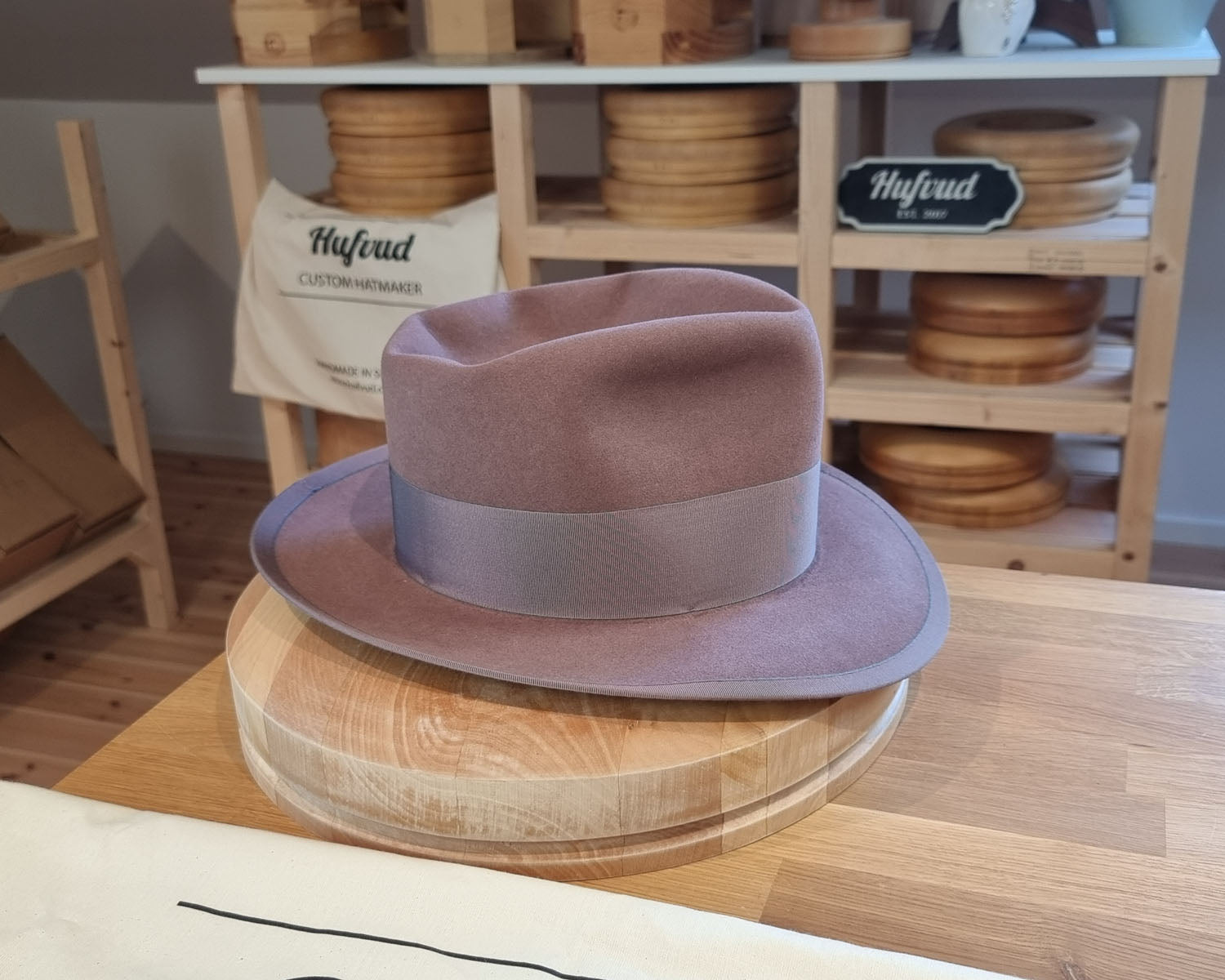 WHIPPET FEDORA | BEAVER FIFTY | DUSTY ROSE COLOR | SIZE 59, US 7 3/8