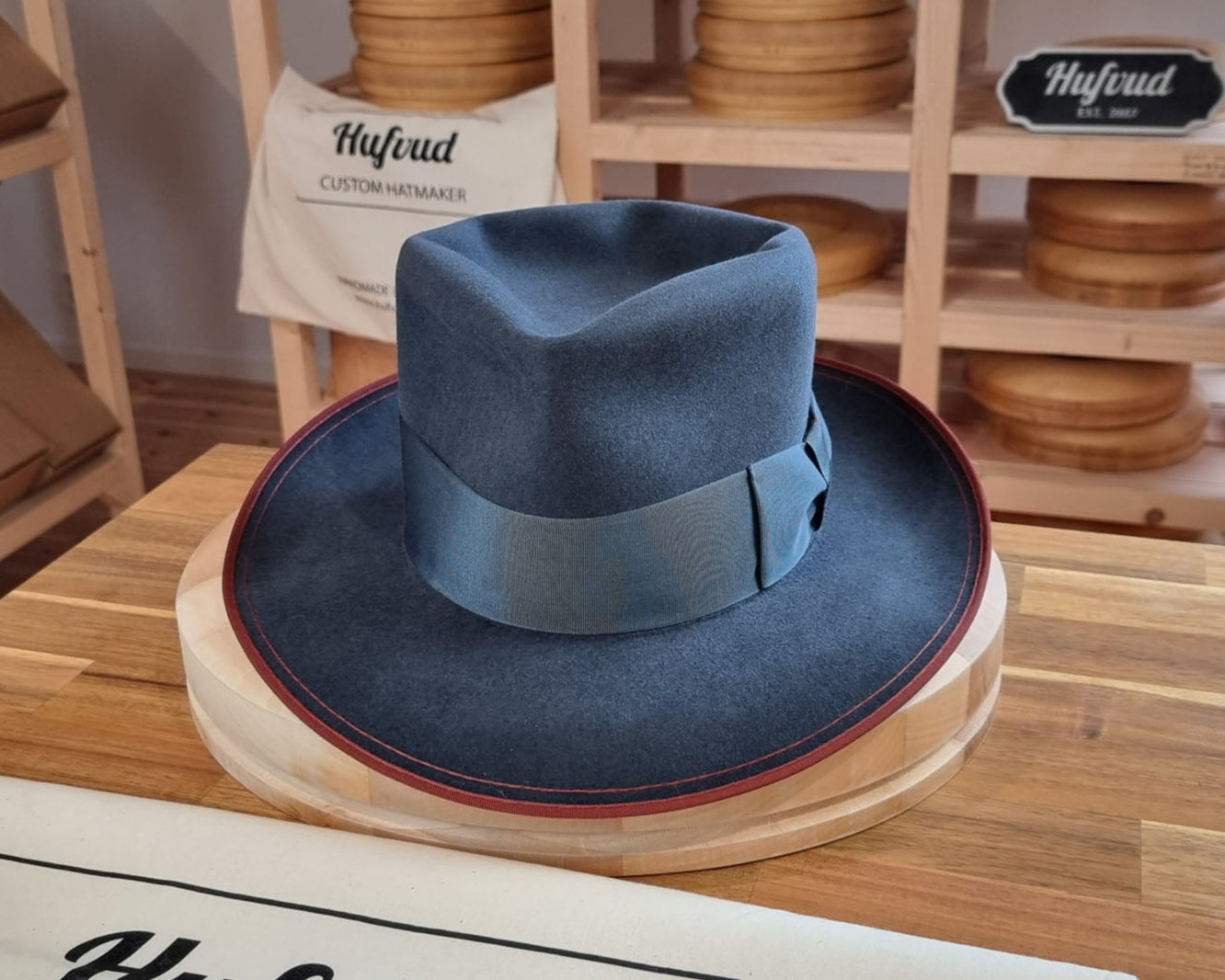 WHIPPET FEDORA | RABBIT & HARE DELUXE BLEND | OCEAN COLOR | SIZE 61, US 7 5/8