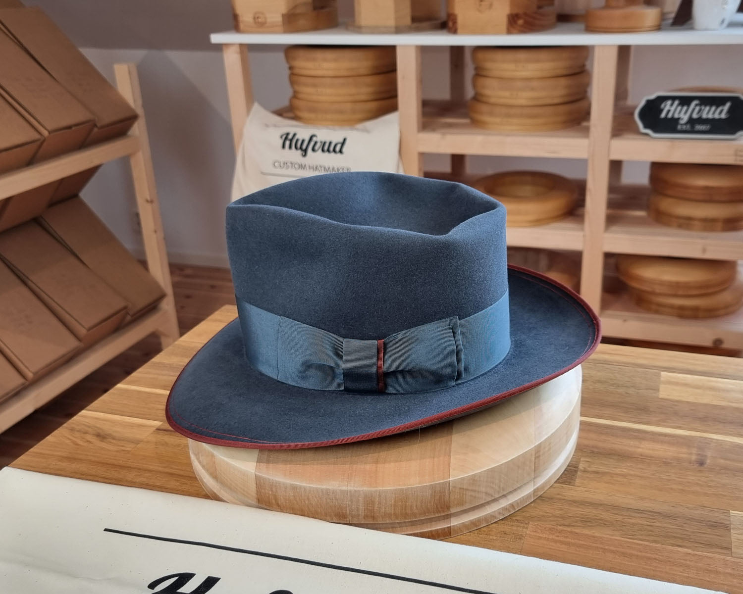 WHIPPET FEDORA | RABBIT & HARE DELUXE BLEND | OCEAN COLOR | SIZE 61, US 7 5/8