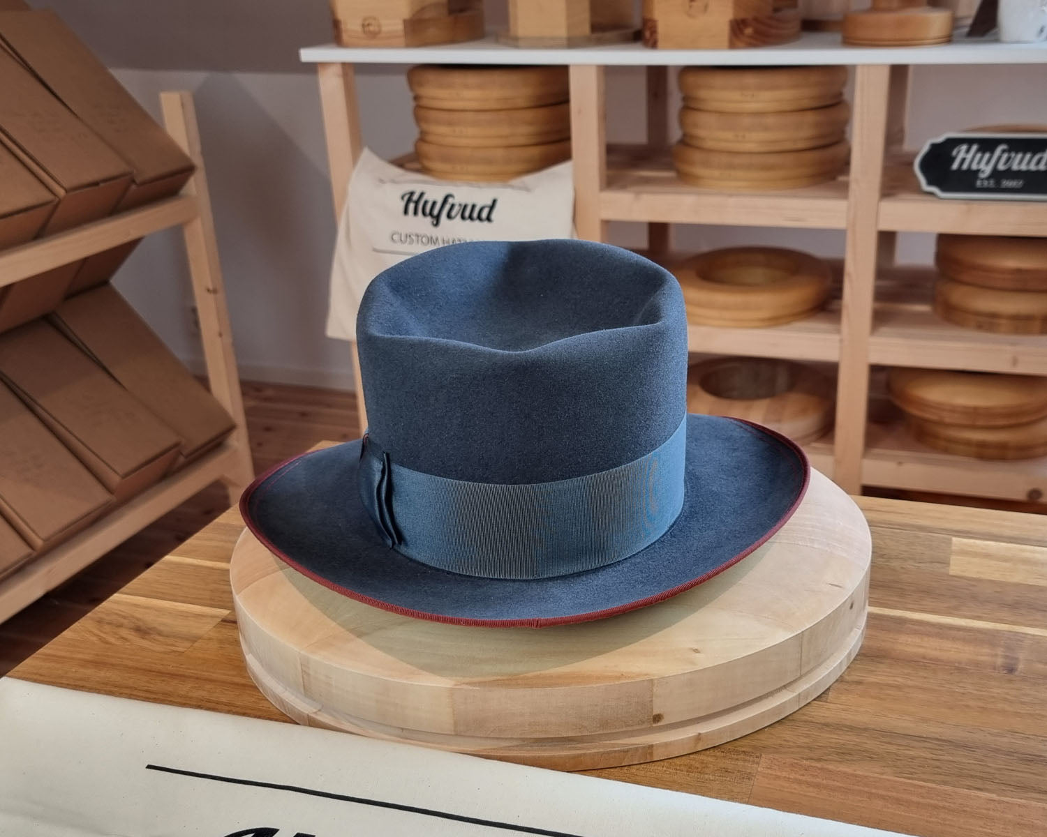 WHIPPET FEDORA | RABBIT & HARE DELUXE BLEND | OCEAN COLOR | SIZE 61, US 7 5/8