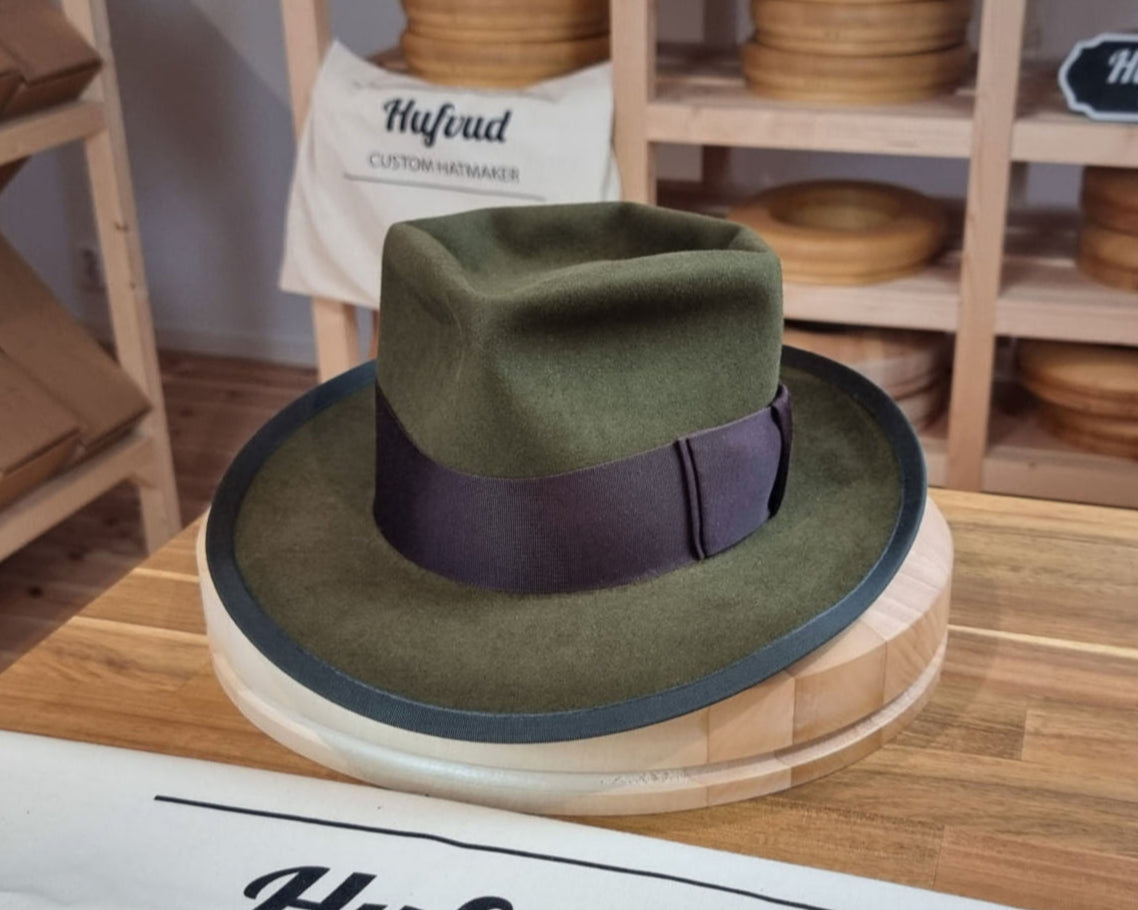 WHIPPET FEDORA | BEAVER HUNDRED | MOSS GREEN | SIZE 58, US 7 1/4