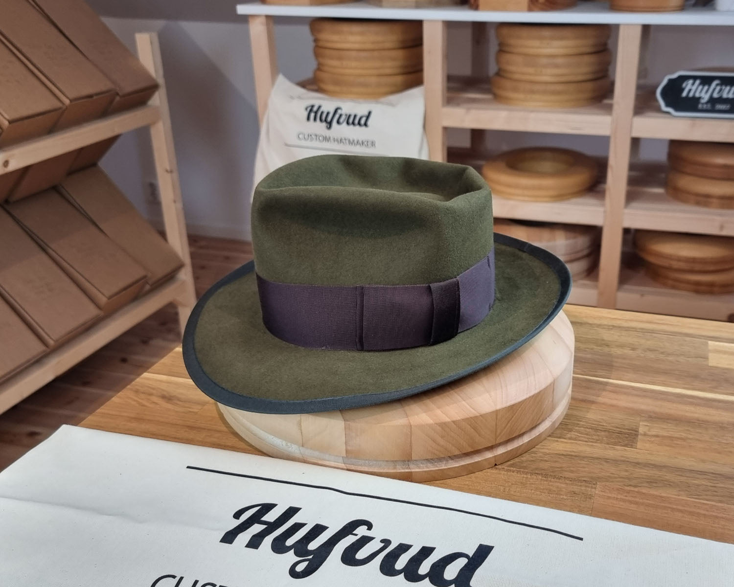 WHIPPET FEDORA | BEAVER HUNDRED | MOSS GREEN | SIZE 58, US 7 1/4